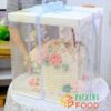 Hộp Đựng Bánh Kem Trong 3 Chi Tiết vuông Size 40cm Cao 45cm